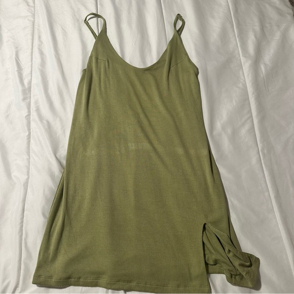 Skatie Dresses & Skirts - Skatie Olive Ribbed Mini Dress